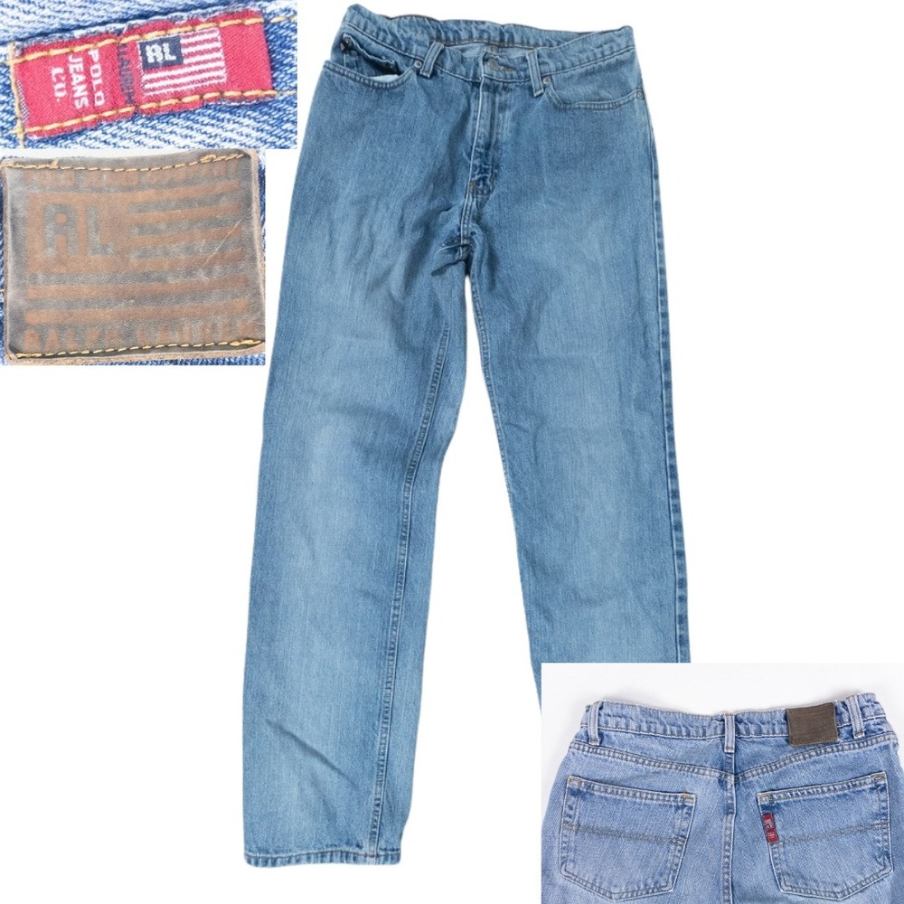 Ralph Lauren Polo Jeans Women 8x33 Blue Saturday Jean Vintage Bootcut Y2K Denim